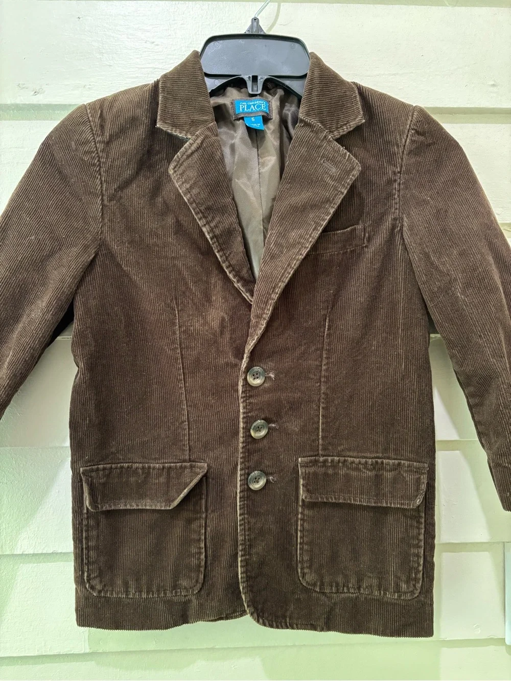 The Children’s Place Boys Brown Corduroy 3 Button Blazer Jacket Size 5